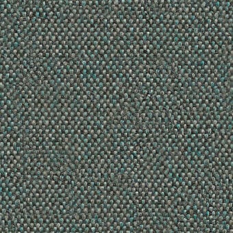 Lapalma fabric sample, muted gray and teal, dense knotted weave with grid structure; Main Line Flax Camira textile.